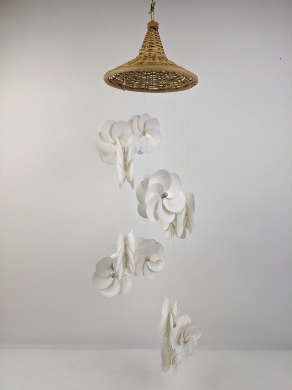 Vintage Seashell Wind Chime Chandelier Hanging Mobile Boho Coastal Décor